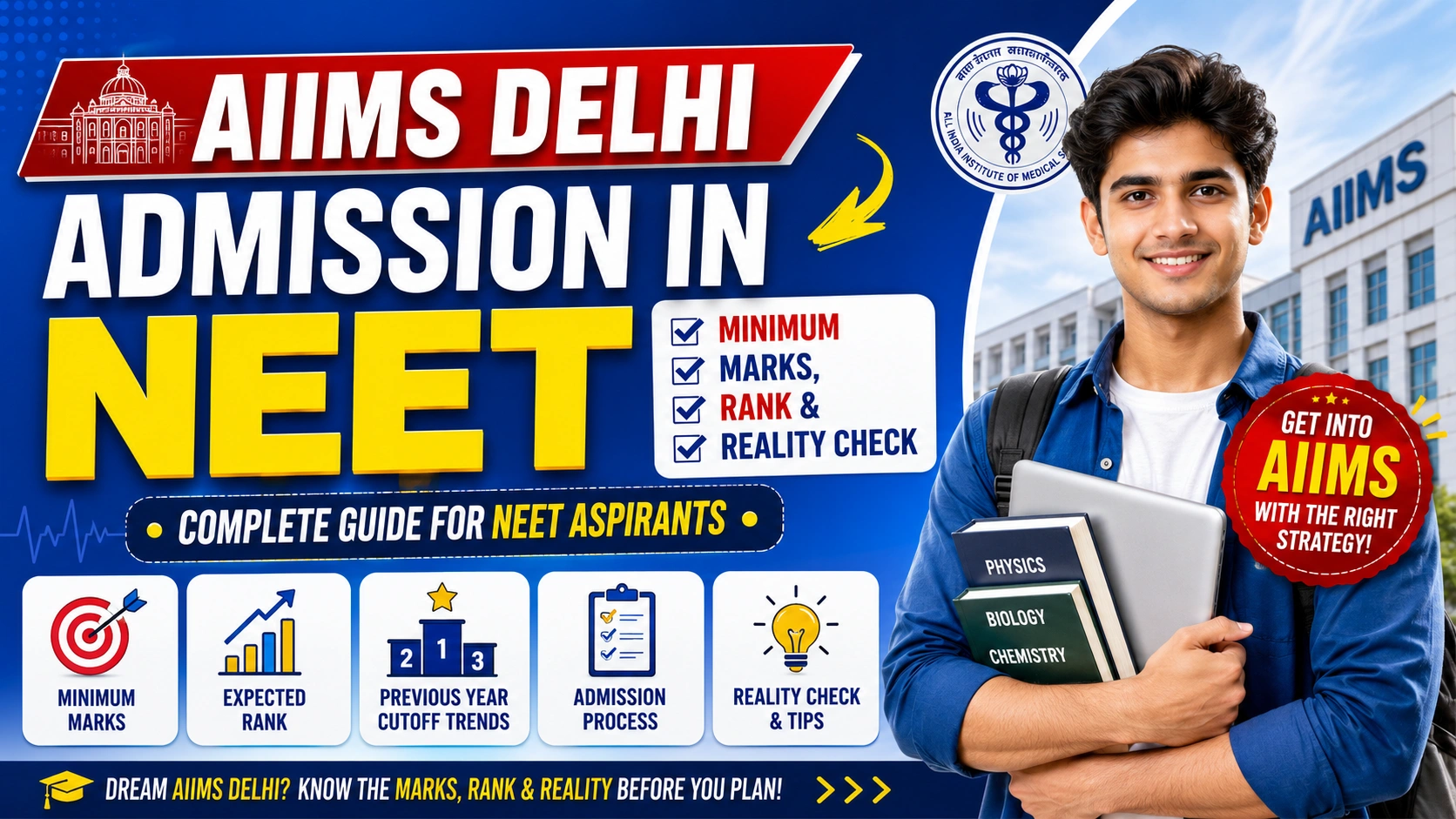 AIIMS Delhi Admission Through NEET 2026: Minimum Marks, Rank & Reality Check